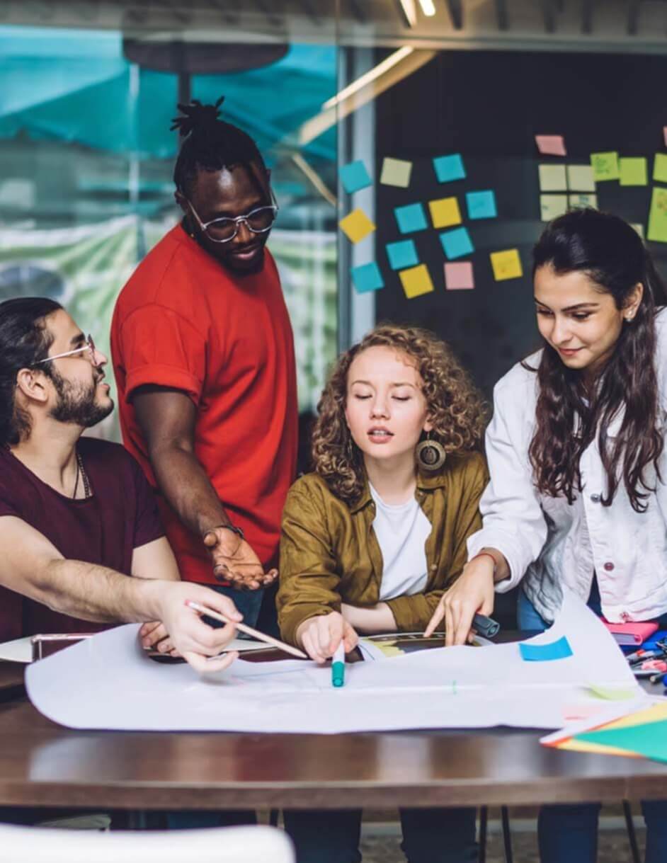 Students working together